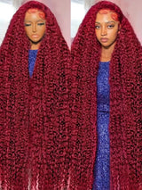 Deep Wave Burgundy Lace Frontal Deep Hair Wig