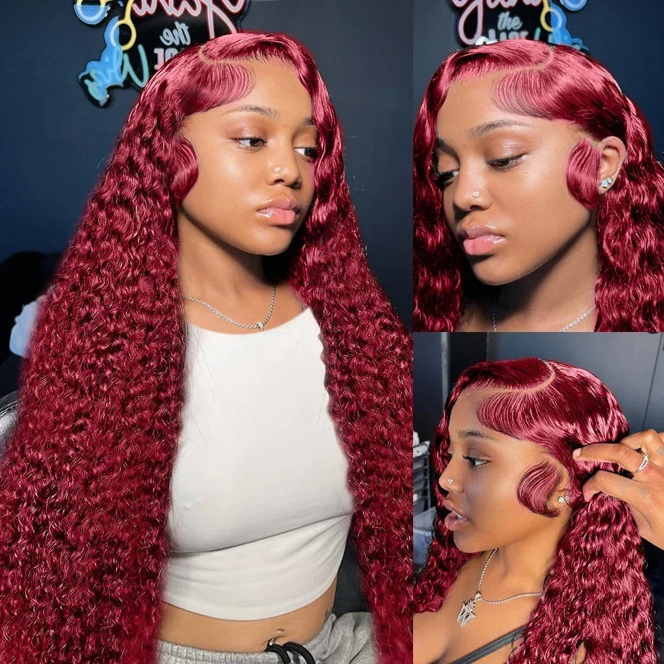 HD Transparent Lace Full Frontal Curly Hair Wigs