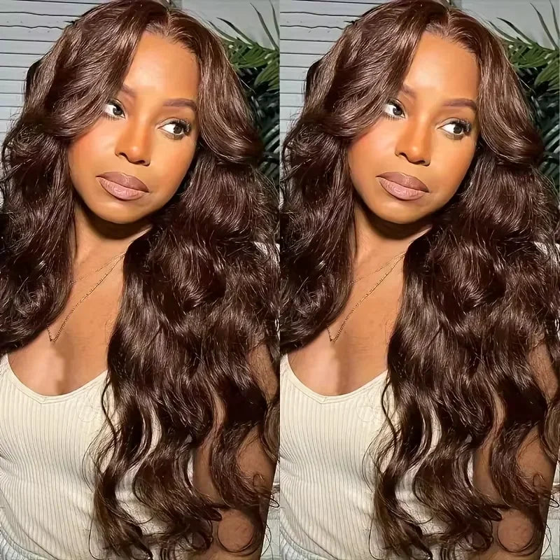 Chocolate Brown Body Wave Lace Front Deep Hair Wig