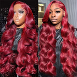 Burgundy HD Lace Frontal Deep Hair Wig
