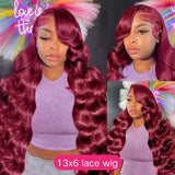 Burgundy Lace Frontal Curly Hair Wigs