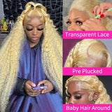 Transparent HD Honey Blonde Deep Wave Lace Frontal Wigs