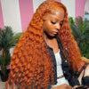 Deep Wave Ginger Orange Lace Front Deep Hair Wig