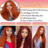 Orange Ginger Lace Front Deep Hair Wig