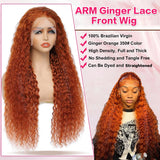 Water Wave Ginger Orange Lace Front Wigs
