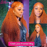 Deep Wave Ginger Orange Lace Front Deep Hair Wig