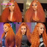 Orange Ginger Lace Front Curly Hair Wigs