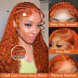 Orange Ginger Lace Front Deep Hair Wig