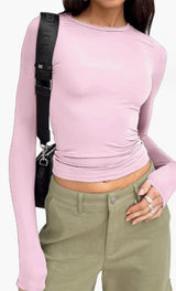 Slim Long-sleeved Pullovers Tops