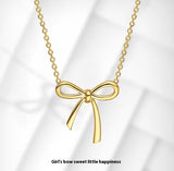 Bow Pendant Color Gold Clavicle Chain