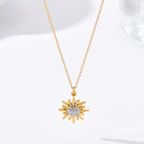 Gold SUNFLOWER Necklace For Women