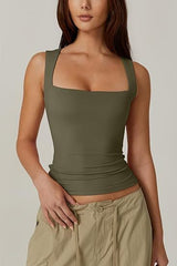 Summer Square-neck Tank Vest Ins