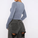 Slim Long-sleeved Pullovers Tops