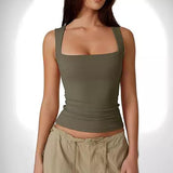 Summer Square-neck Tank Vest Ins