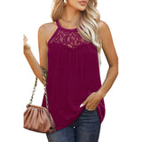 Loose Fit Summer Lace Halter Tops